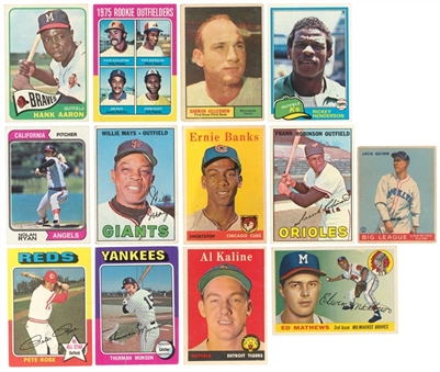 1933-1982 Topps & Assorted Brands Hall Of Famers And Stars Baseball Card Collection (114 Different) Featuring Aaron, Mays, Ryan & More!